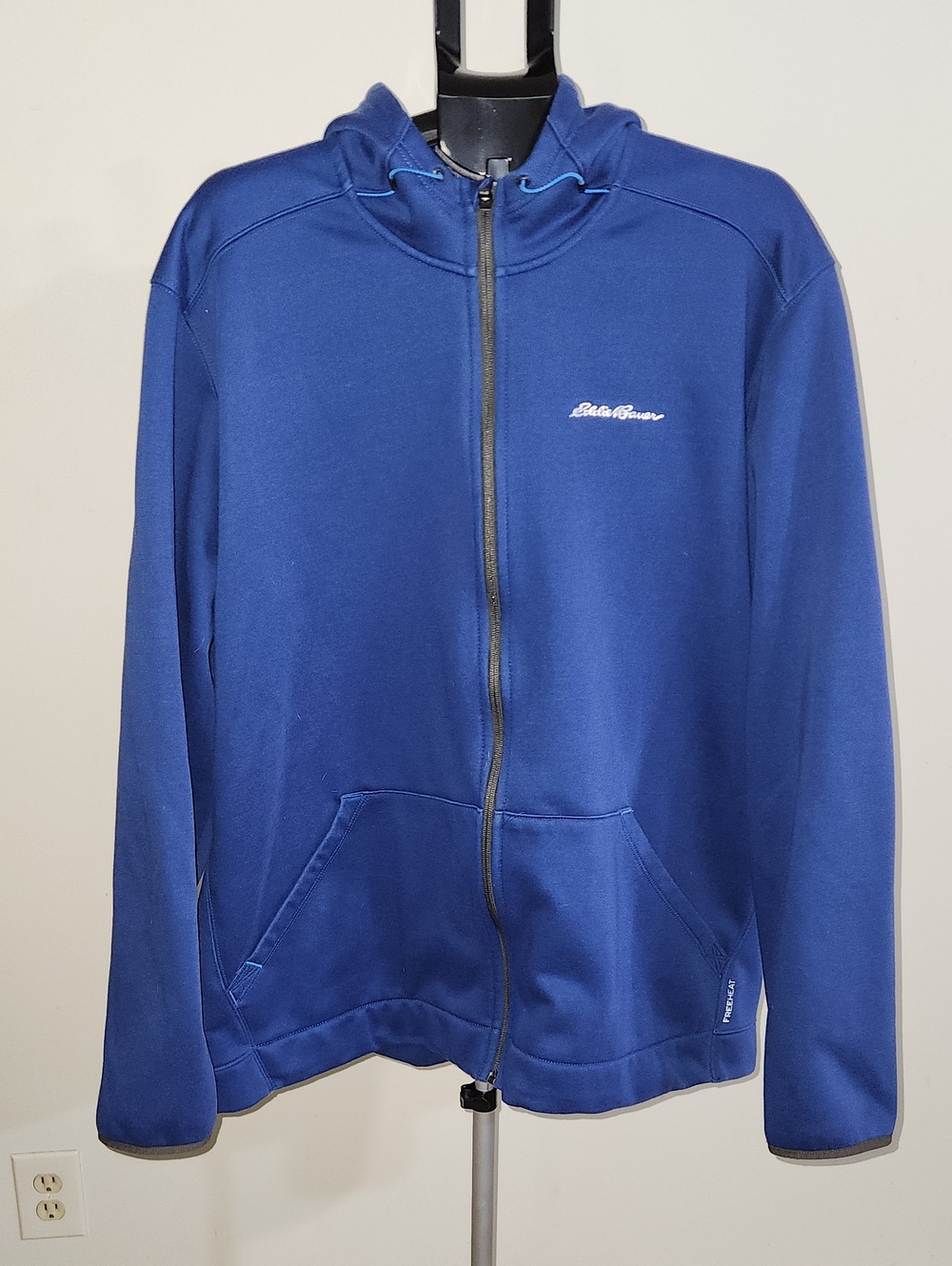 Eddie Bauer Men's Royal Blue Full Zip Hooded Sweatshirt. 3XLT.